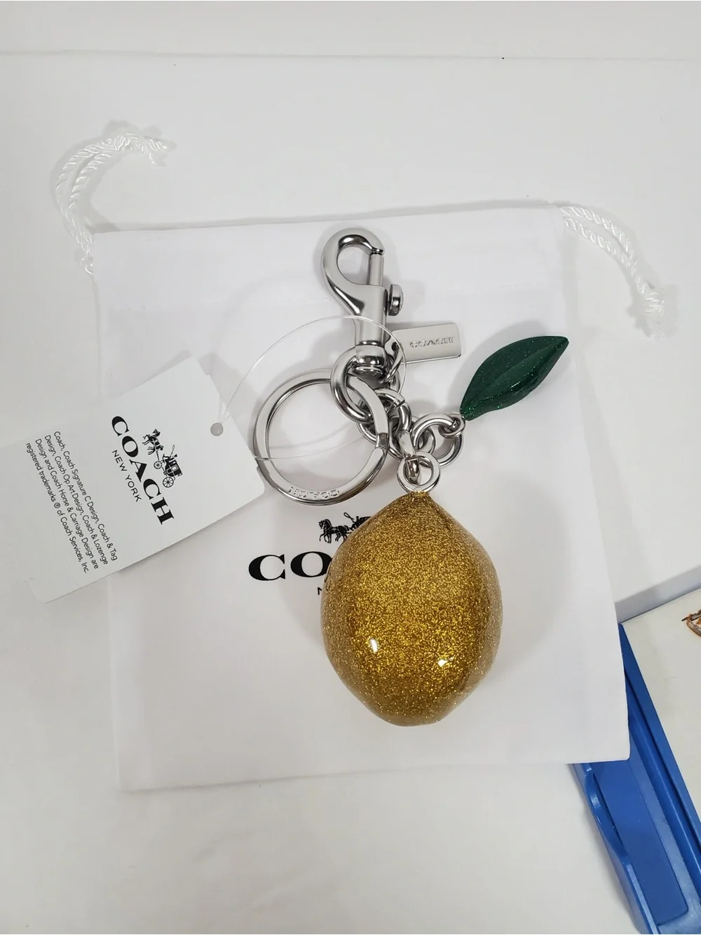 Coach Lemon Resin Bag Charm NWT